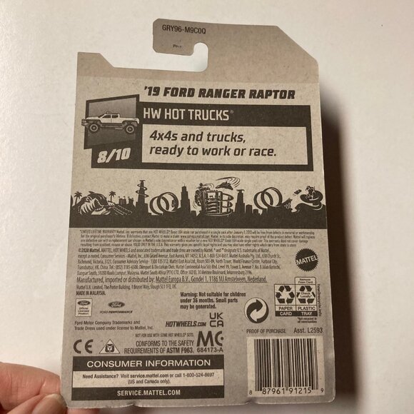 Hotwheels 2019 Ford Ranger Raptor, Green, HW Hot Trucks, 8/10 #236/250 - Picture 4 of 12
